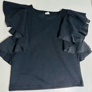Kids black ruffle SHEIN shirt size 8-10
